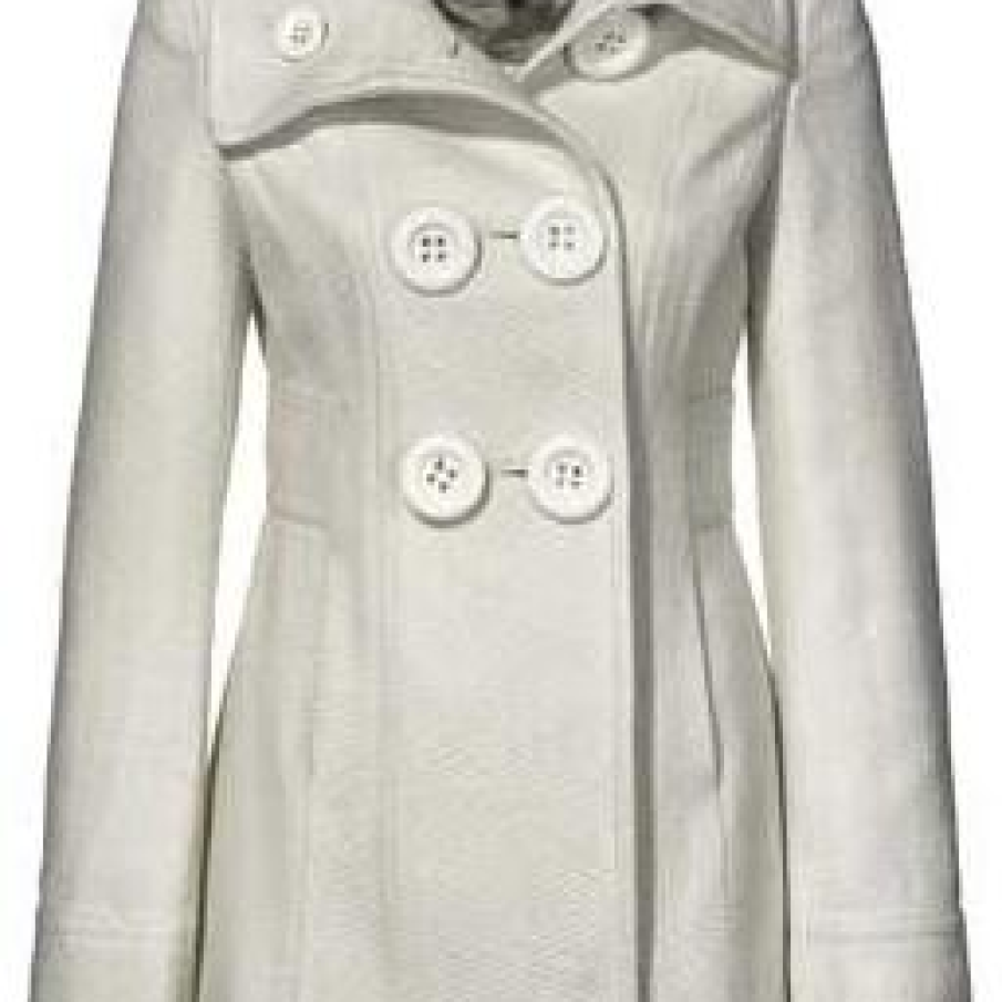 Palton alb din stofa