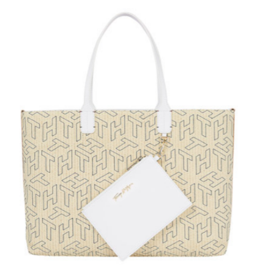 Tommy Hilfiger Geantă tote de paie cu monogramă, pentru plajă Iconic