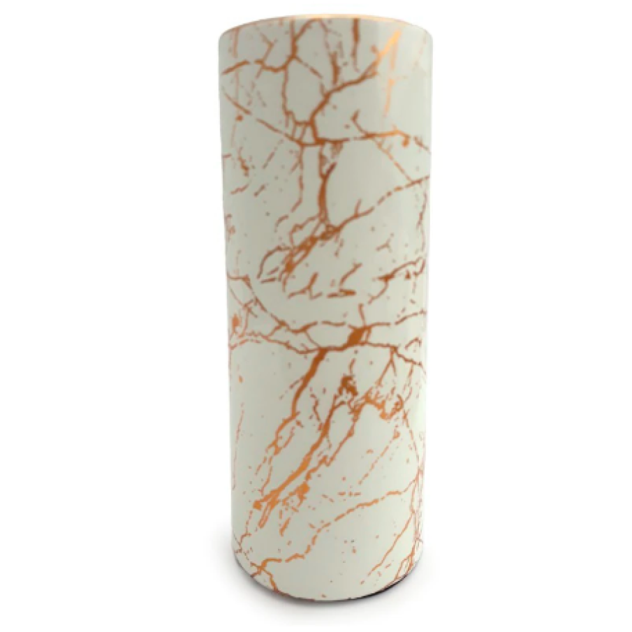 Vază din ceramică cu striații, 20cm, alb