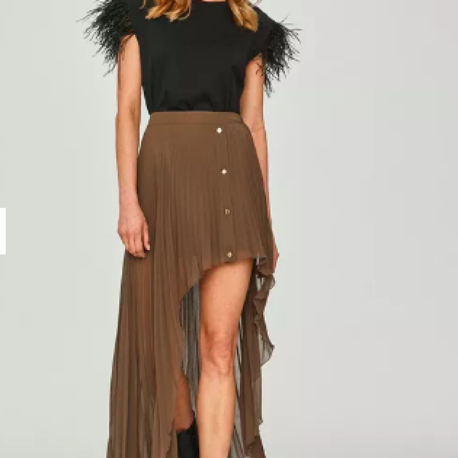 Patrizia Pepe - Fustă midi plisată cu ultra decupaj