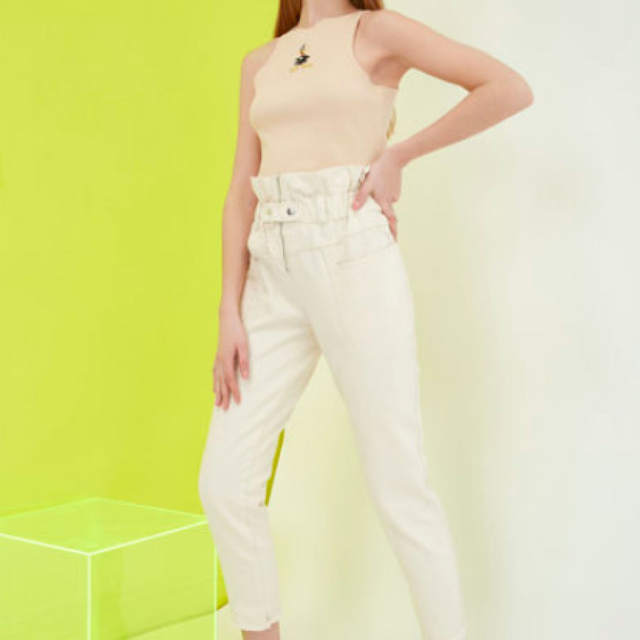 Trendyol Blugi mom fit cu talie înalta