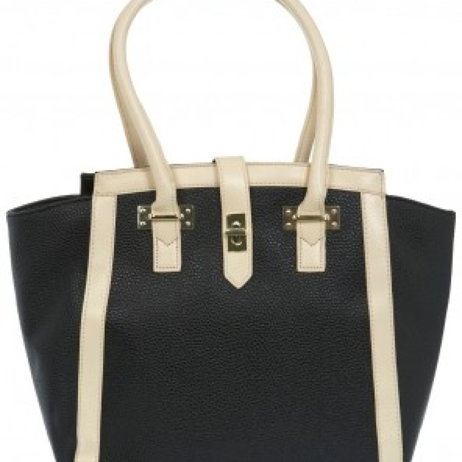 Geanta in contrast  negru/nude