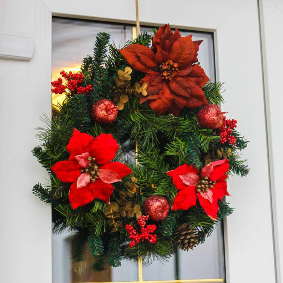 Coronita decorativa de Craciun cu flori 