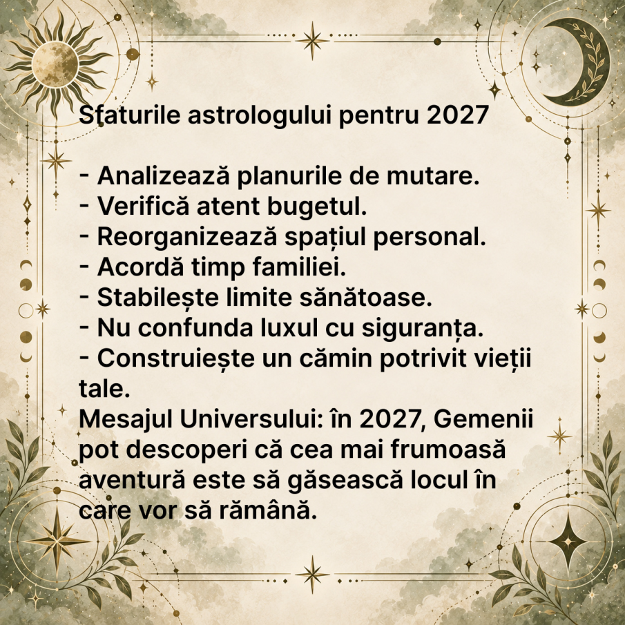 Gemeni 2027: Jupiter deschide PORȚILE unui nou CĂMIN! O schimbare poate aduce liniștea pe care o cauți de ani întregi