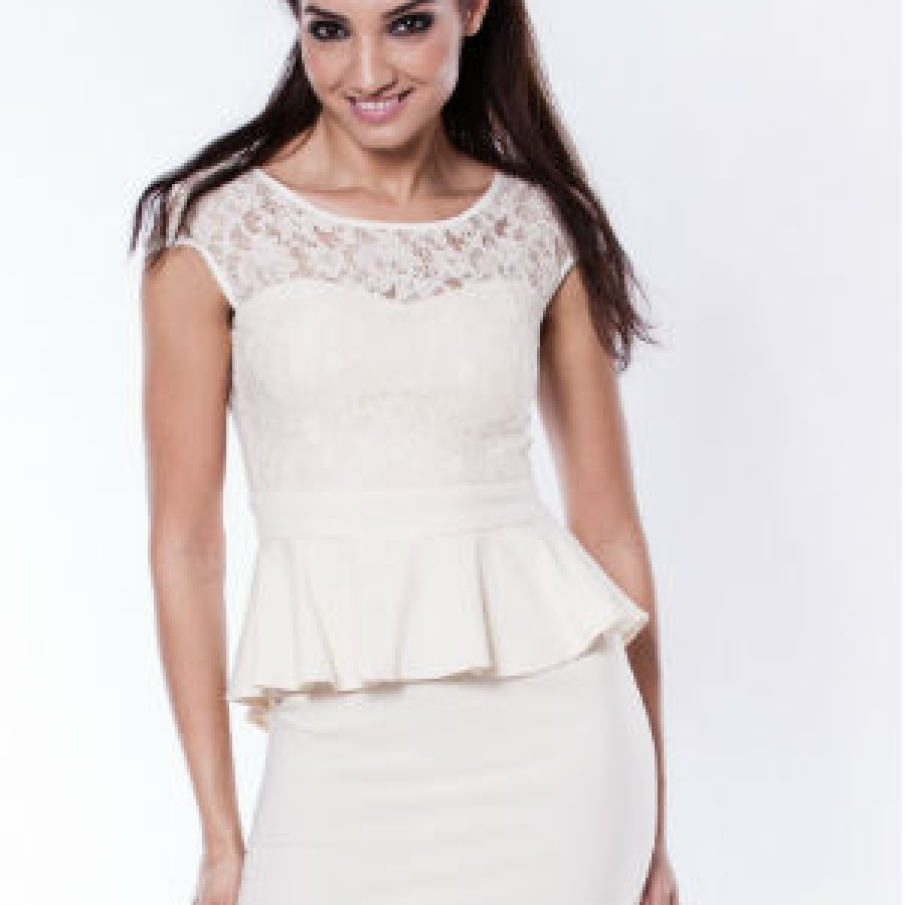 Rochie peplum din dantela
