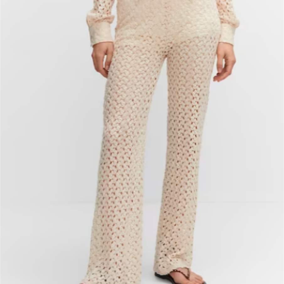 Mango Pantaloni cu detalii croșetate