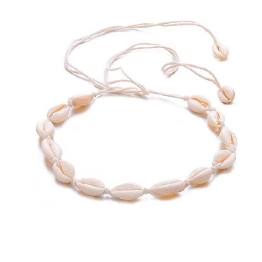 Colier de scoici Ecarla, Alb/Crem