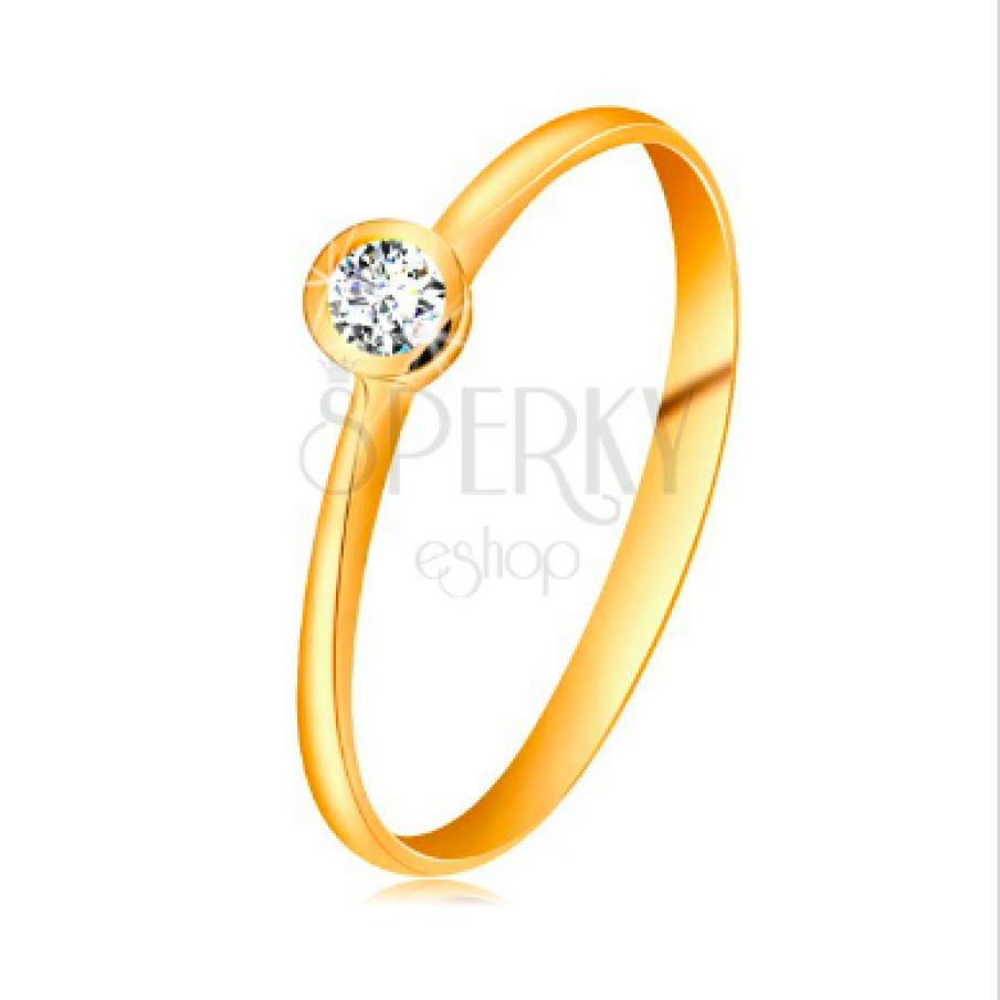 Inel de logodnă aur galben 14K cu diamant