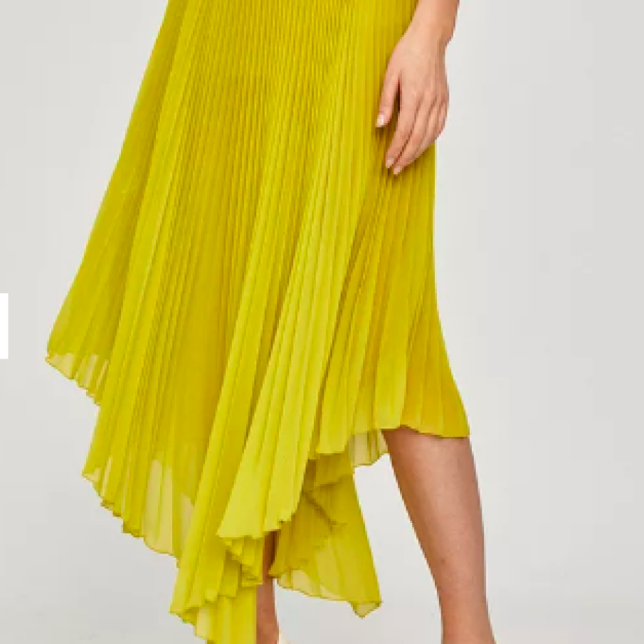 Patrizia Pepe - Fustă midi plisată asimetrică galben