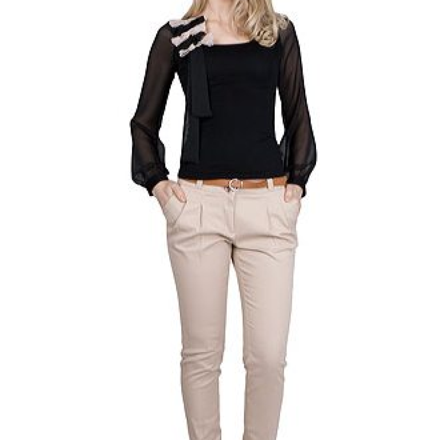 Bluza din jerseu cu maneci voal