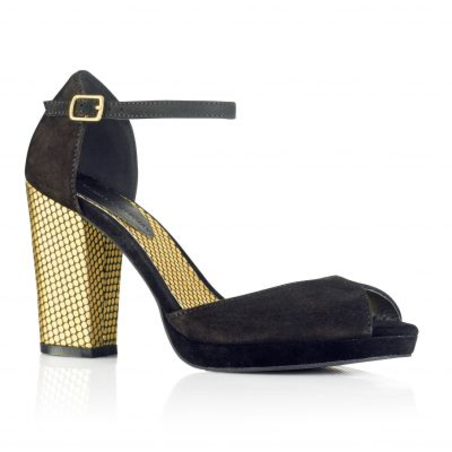 Sandale cu toc auriu, superbe!