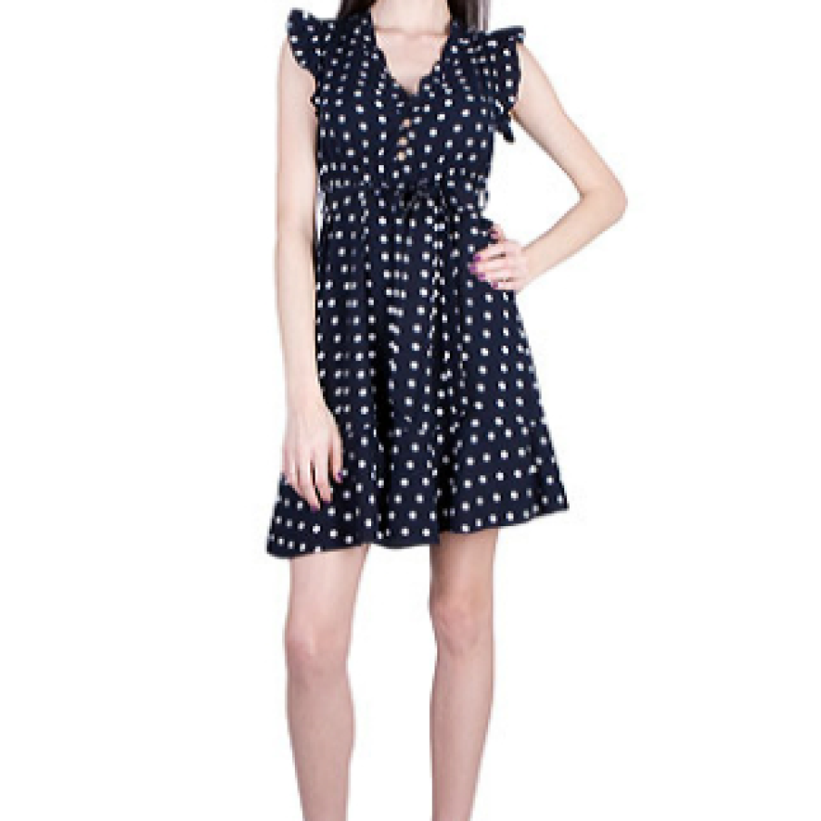 Rochie bleumarin cu buline