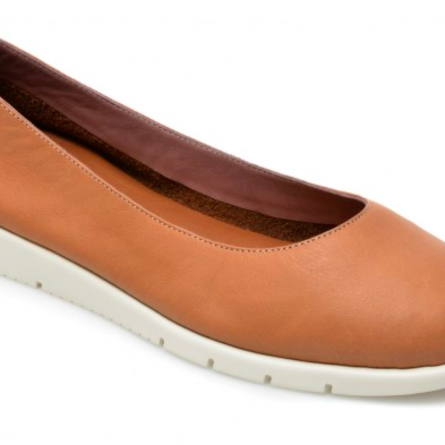 Pantofi maro piele naturală slip-on