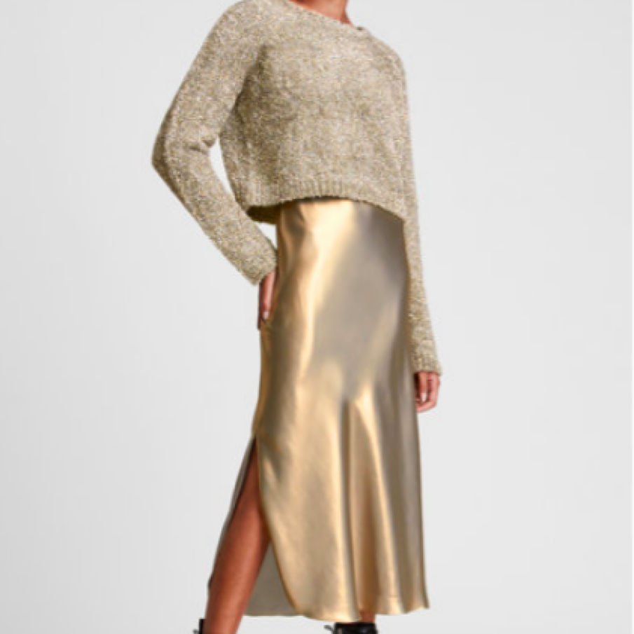 AllSaints Set de rochie midi și pulover strălucitoare - 2 piese