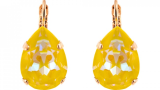 Cercei Yellow Brick Road, placați cu aur roz de 24K și decorați cu un cristal supradimensionat Swarovski Sunshine DeLite cu tăietură 'drop'. Sunt realizați manual în Israel. 