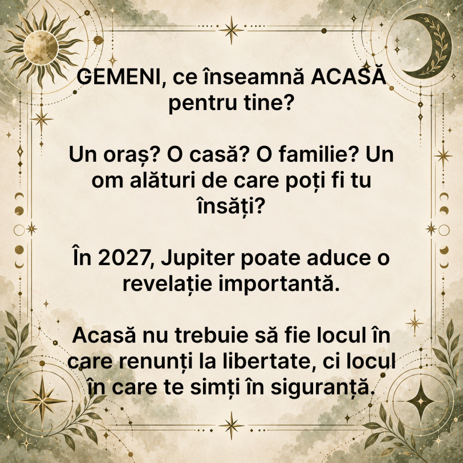 Gemeni 2027: Jupiter deschide PORȚILE unui nou CĂMIN! O schimbare poate aduce liniștea pe care o cauți de ani întregi