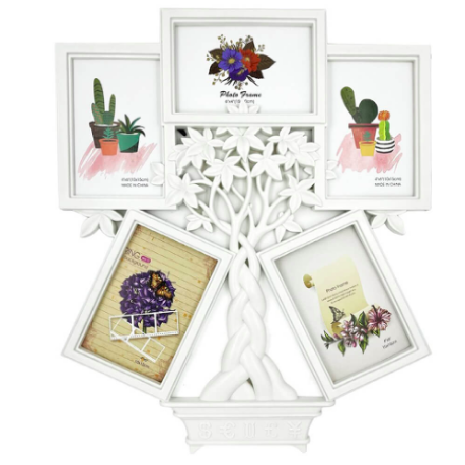 Ramă foto colaj 5 poze model Money Tree, Createur, Alb, 44x38cm
