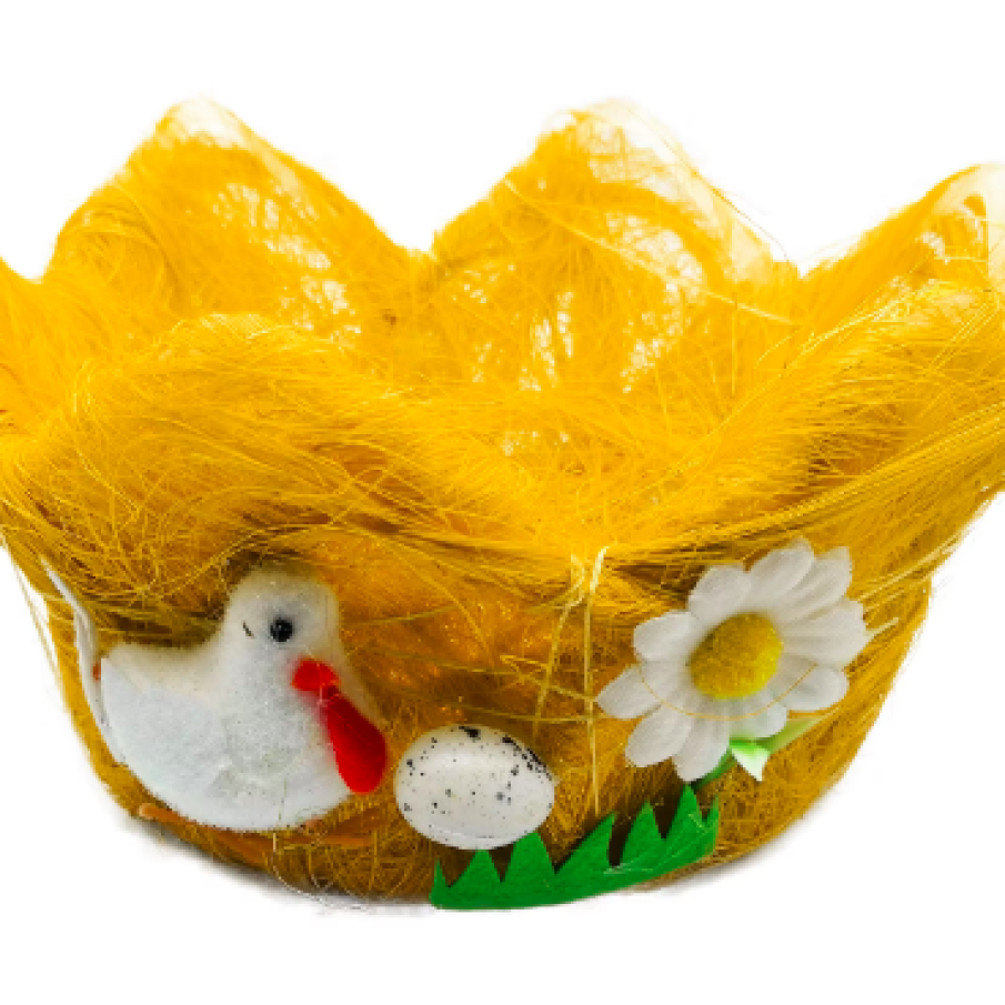 Coș decorativ rotund cu 6 colțuri pentru ouă de Paște, 20x11cm