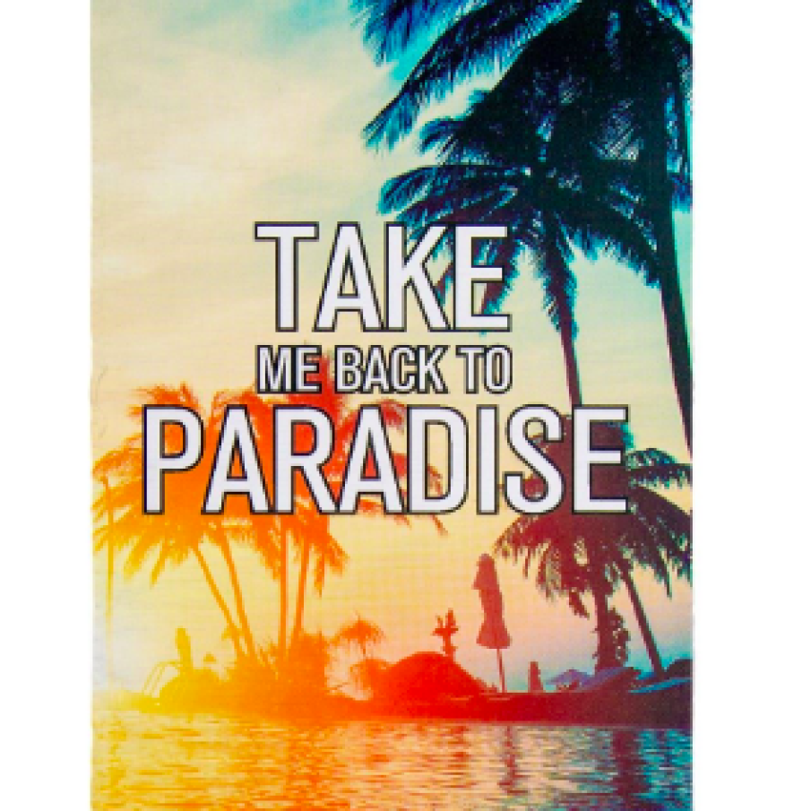 Prosop de plajă din bumbac cu mesaj, Dragmari Luxury Decor, 75x145 cm