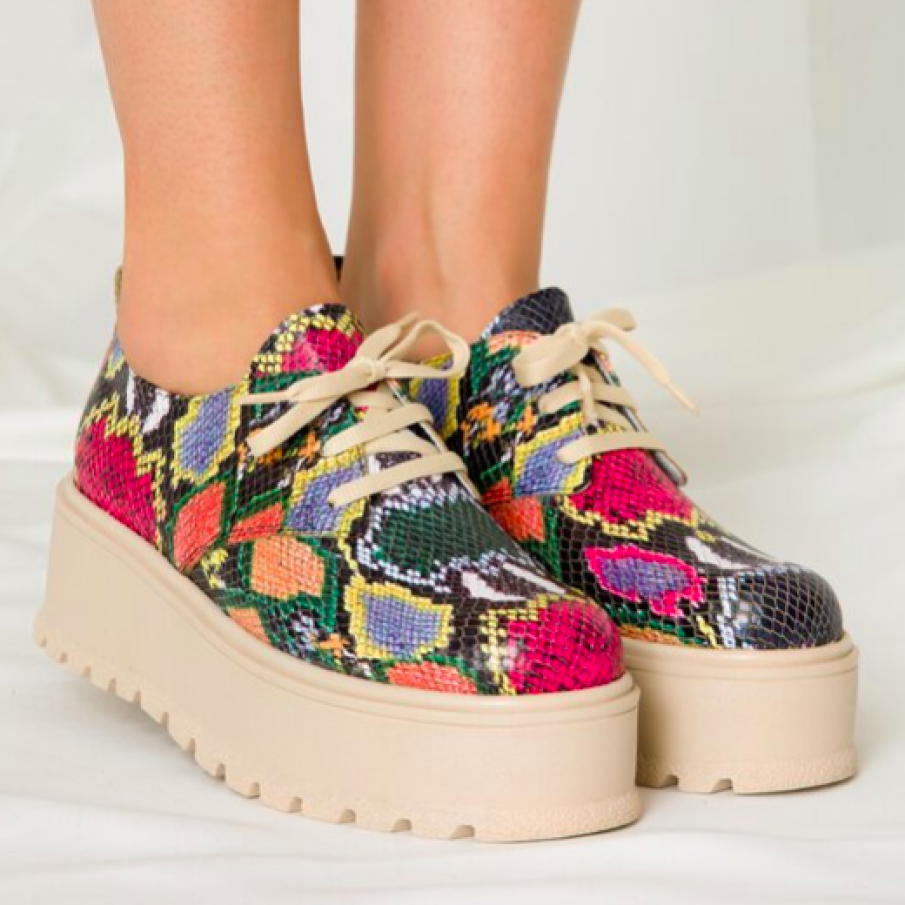 Pantofi casual cu platformă, din piele naturală