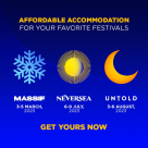 OPȚIUNI DE CAZARE LA CELE MAI MARI FESTIVALURI DE MUZICĂ: UNTOLD, NEVERSEA ȘI MASSIF 2023  