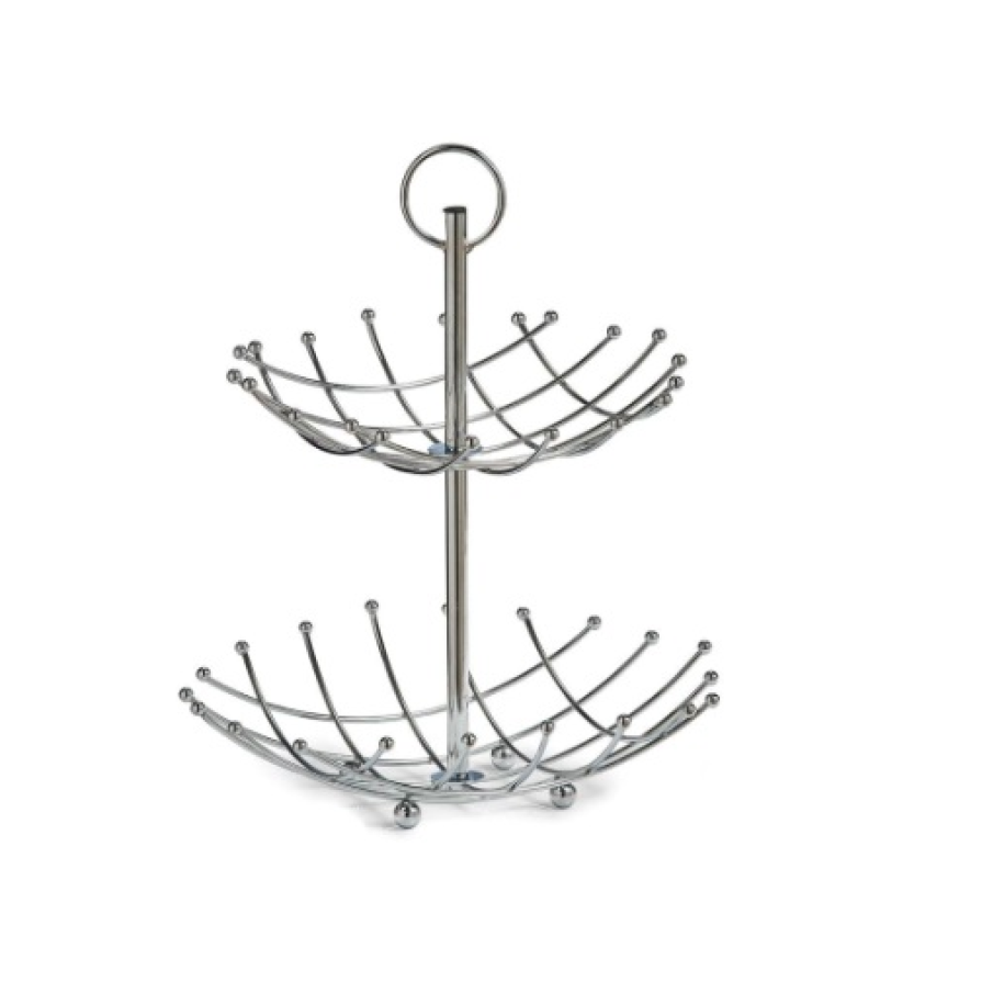 Fructiera dublă Zeller, cu două etaje, confecționată din oțel cromat. Vă va ajuta la economisirea spațiului pentru depozitarea fructelor 