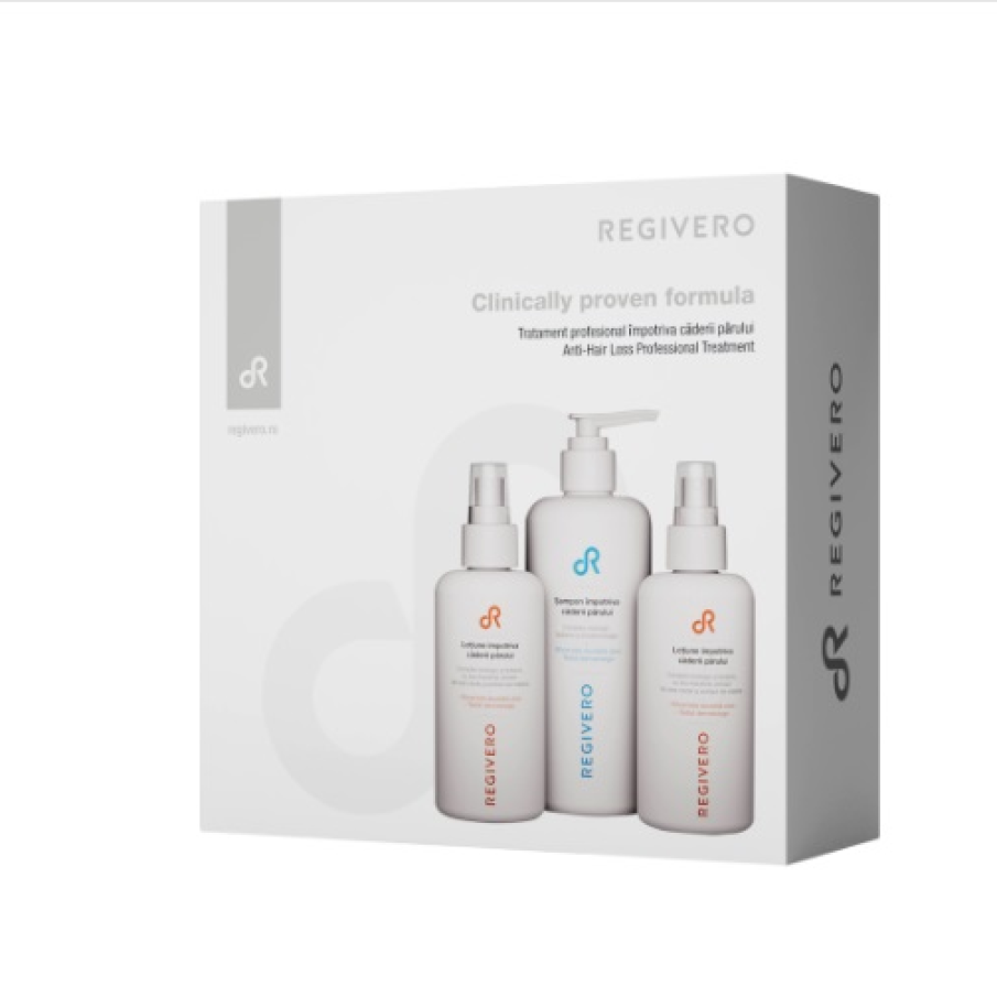 Tratament împotriva căderii părului Regivero. Conține 12 ingrediente naturale care hrănesc și întăresc părul 