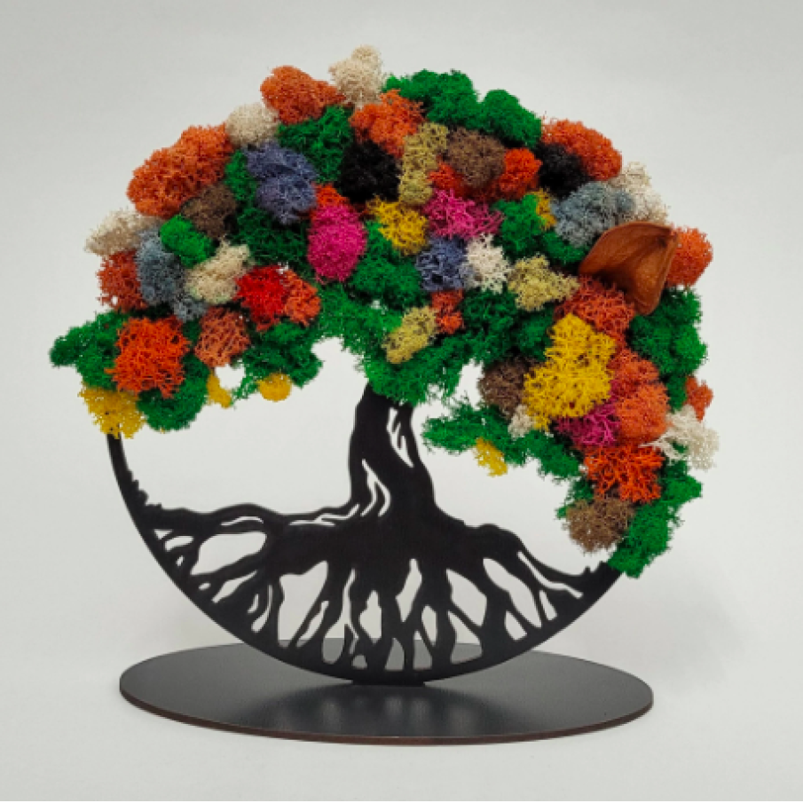 Aranjament licheni naturali stabilizați, Copacul Vieții, 20x20, YLOTECH®