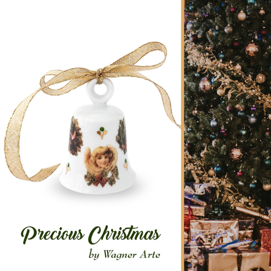 Clopotel portelan Craciun - Vintage Christmas