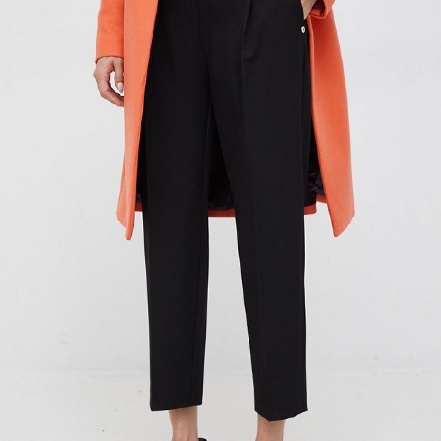 Pantaloni crop din colecția Pennyblack cu fermoar acoperit și picior călcat la dungă