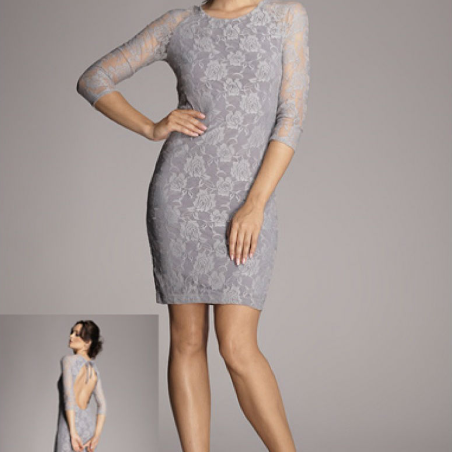 Rochie cu dantela Figl Collection gri