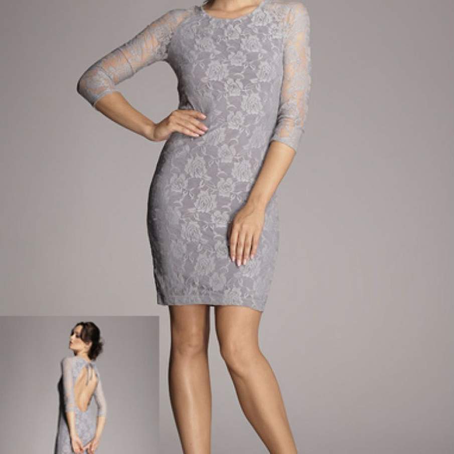 Rochie cu dantela Figl Collection gri