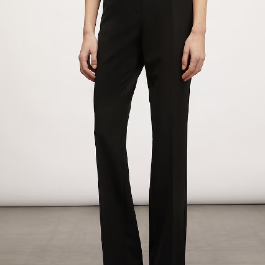 Pantaloni negri eleganți, cu croială neagră și talie înaltă, de la Motivi 