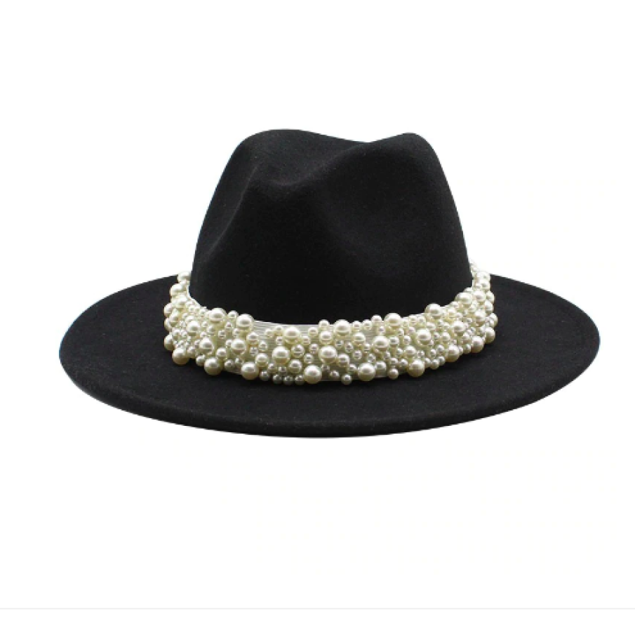 Pălărie damă neagră, cu perle, Jannik, Pursehuit