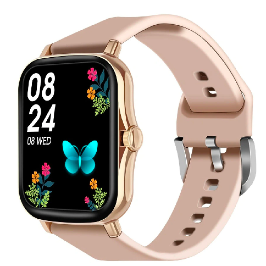 Ceas SmartWatch și Brățară Fitness 2in1 SmartVIBE™ YMAX, Full Touch 1.7 inch HD, Funcție OXIMETRU SpO2, Monitorizare Ritm Cardiac și Tensiune arterială, NOTIFICĂRI Apeluri/Mesaje, Monitorizare Somn, Player Muzică, SYNC, Curea Silicon, Gold Edit