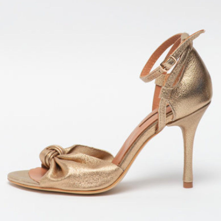 Mihaela Glavan - Sandale din piele cu toc stiletto și detaliu înnodat