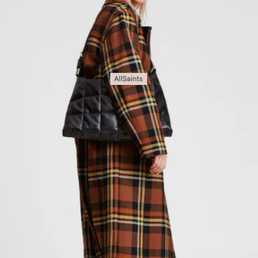 AllSaints Palton din amestec de lână cu model în carouri