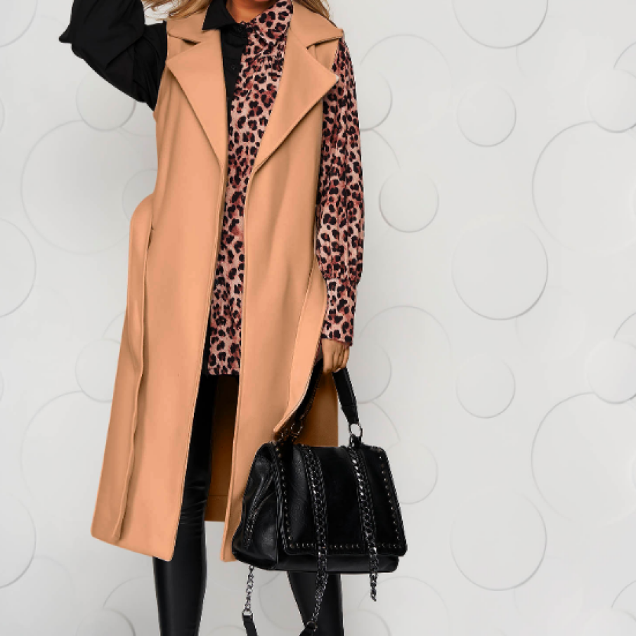 Vestă SunShine maro accesorizată cu cordon detașabil