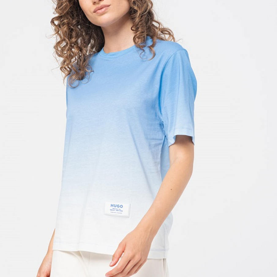 Tricou Hugo model relaxed fit, din bumbac, având aspect în degrade 