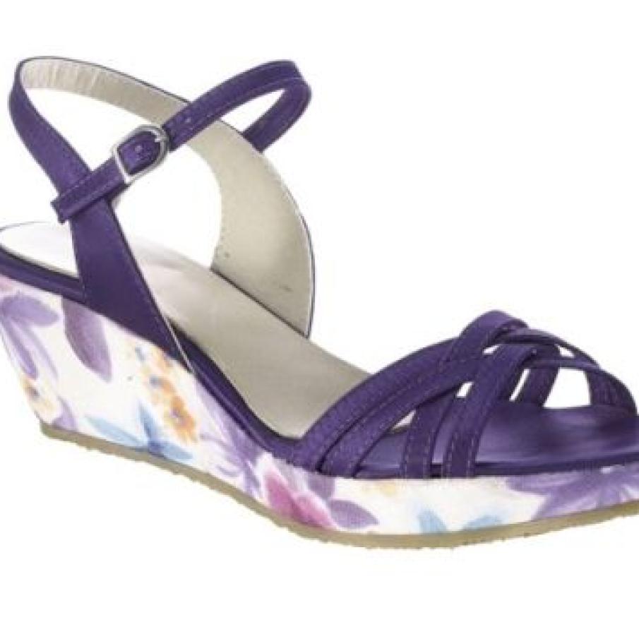 Sandale lila cu platforma