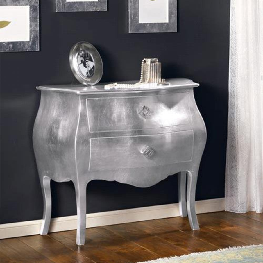 Comoda curbata, cu foita de argint 