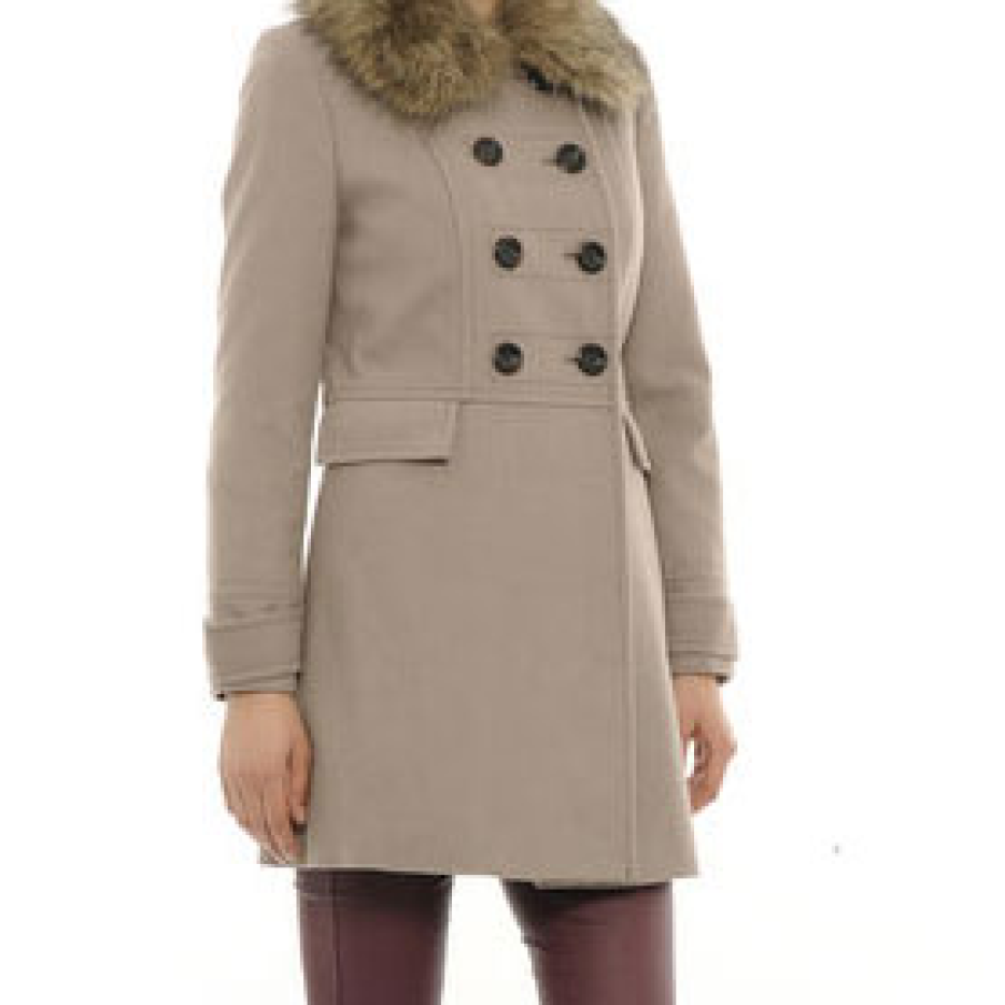 Palton cu guler imblanit si detasabil