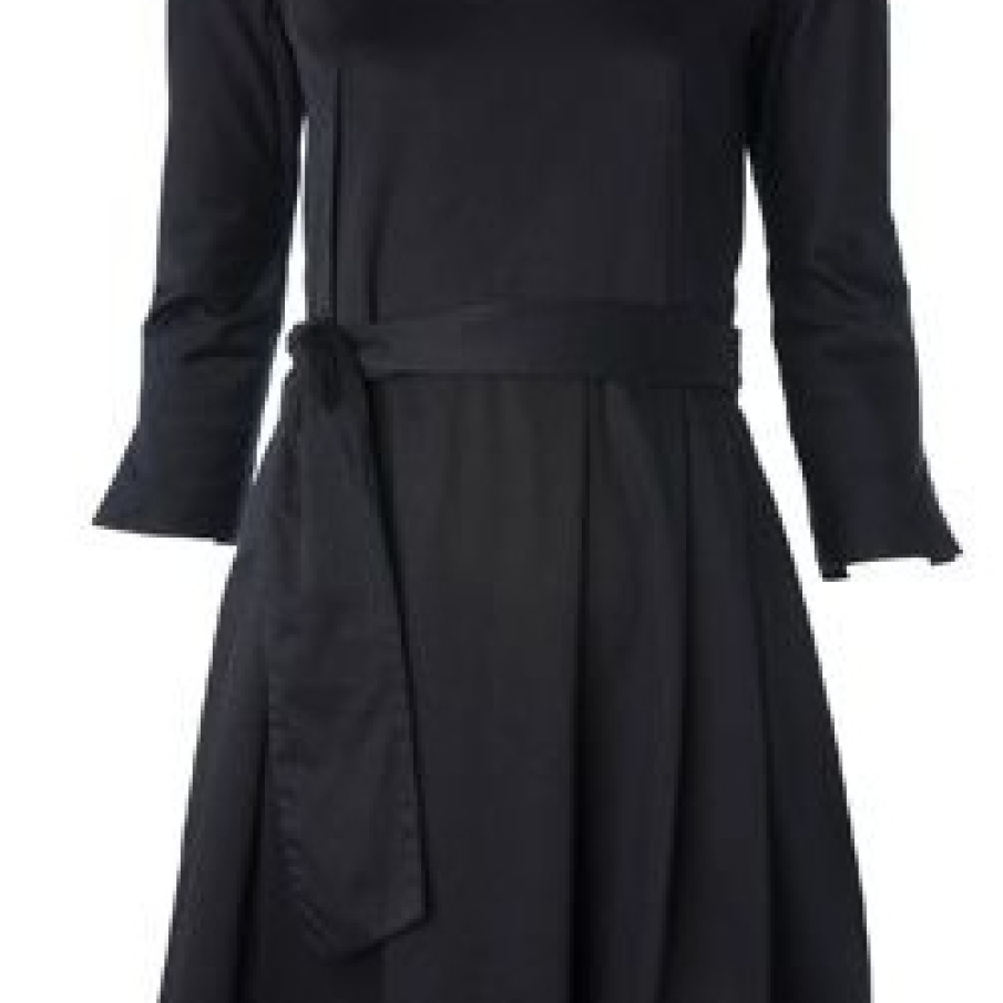 Rochie neagra, cu cordon in talie 