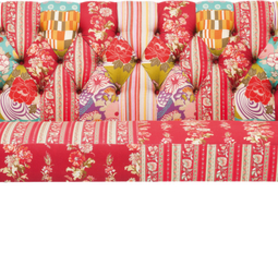 Padded Bench Econo Buttons Patchwork