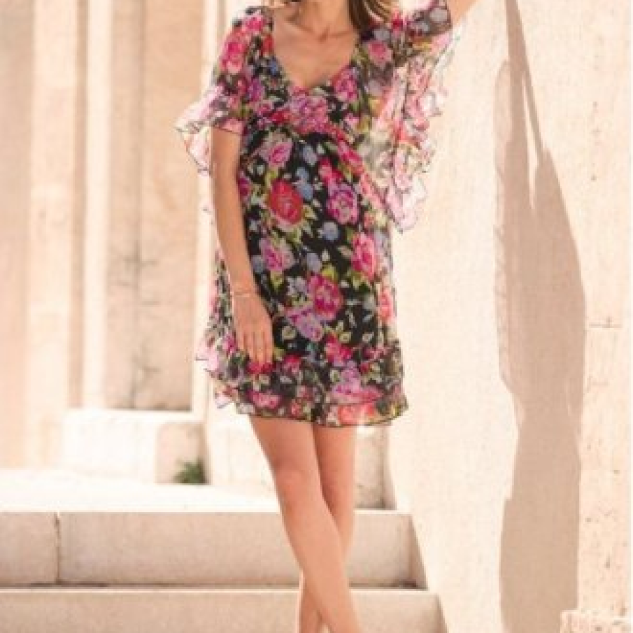 Rochie tunica din voal inflorat