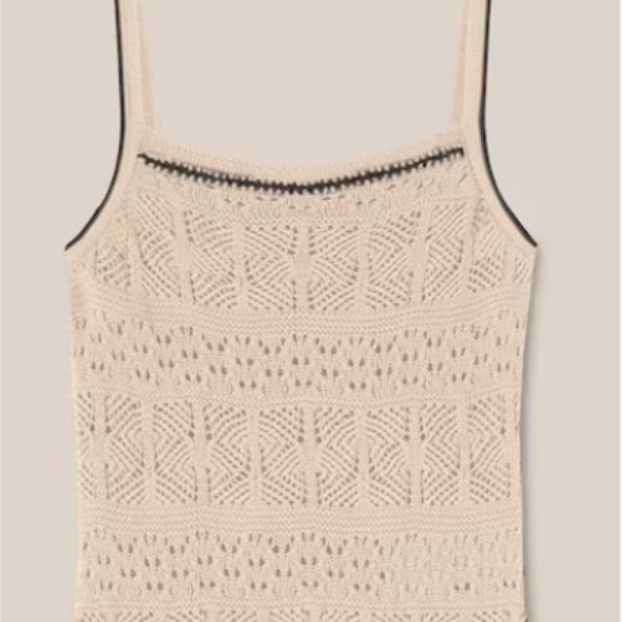 Motivi Top croșetat cu decolteu pătrat