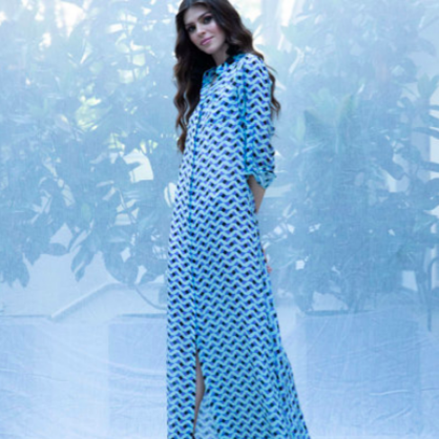 MIAU by Clara Rotescu Rochie maxi din amestec de in Corsica