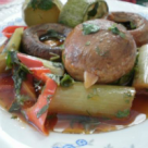 Mancare de ciuperci cu dovlecei si praz 