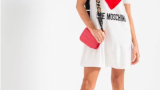 Love Moschino Rochie cu logo și terminație evazată