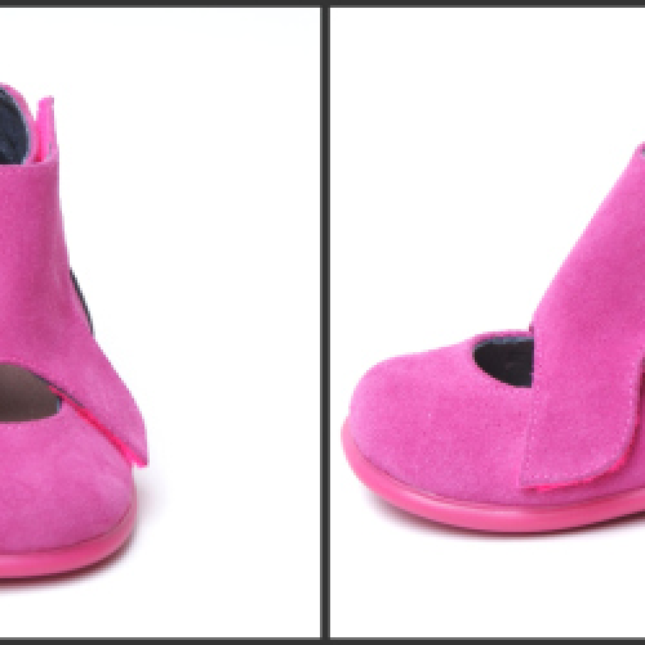 Pantofiori-ghetuta decupati roz